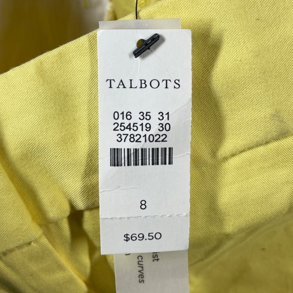 NEW Talbots Pants Womens 8 yellow straight leg casual classic colorful - Picture 5 of 9